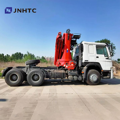 سعر المصنع Sinotruk HOWO 6x4 شاحنة جرار مع 10 طن رافعة قابلة للطي