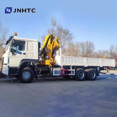 شاحنة رافعة HOWO 6x4 400HP شاحنة شحن مع شاحنة رافعة 10 طن