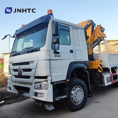شاحنة رافعة HOWO 6x4 400HP شاحنة شحن مع شاحنة رافعة 10 طن