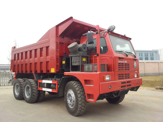70T التعدين الثقيلة شاحنة قلابة 6 × 4 ساينو تراك هوو 30M3 Euro2 LHD شاحنة قلابة