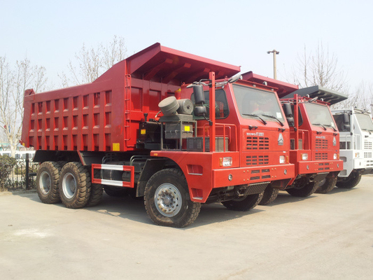 70T التعدين الثقيلة شاحنة قلابة 6 × 4 ساينو تراك هوو 30M3 Euro2 LHD شاحنة قلابة