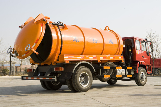 ساينو تراك 4x2 160 Hp فراغ شفط مياه الصرف الصحي شاحنة شفط 10 Cbm سرير واحد لتنظيف