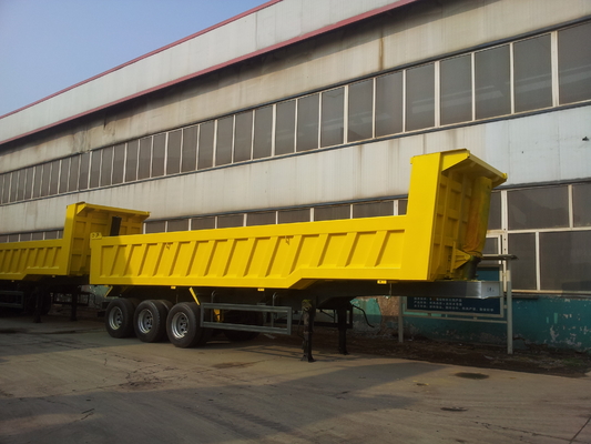 3 المحاور 50 - 70T ساينو تراك CIMC 45cbm قلابة قلابة شاحنة مقطورة للبوكسيت خام تحميل