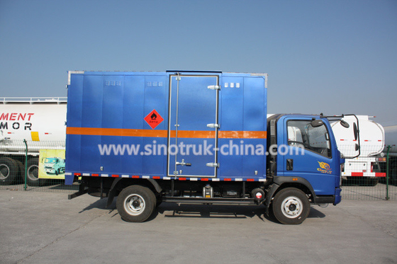 116HP متعدد الألوان الخفيفة واجب التجاري الشاحنات ، HOWO 4 * 2 ضوء مكعب شاحنة مقفلة