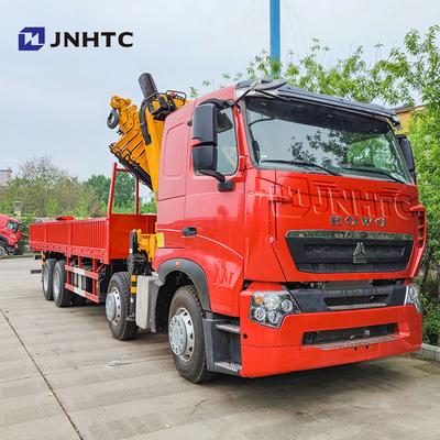 هوو T7H جديد 8 * 4 12 عجلات 40 طن 380HP رافعة مثبتة ماكس 16 طن ذراع الشحن مع رافعة شاحنة