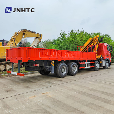 هوو T7H جديد 8 * 4 12 عجلات 40 طن 380HP رافعة مثبتة ماكس 16 طن ذراع الشحن مع رافعة شاحنة