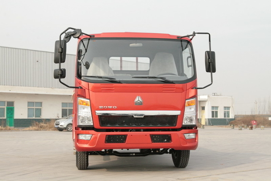 10 طن 4x2 ساينو تراك Howo7 شاحنة بضائع حمراء اللون 6 إطارات مع مكيف الهواء