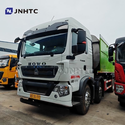 HOWO 8X4 350HP 12 عجلة شاحنة القمامة هيكل مع شاحنة الختم الحصى المتزامن