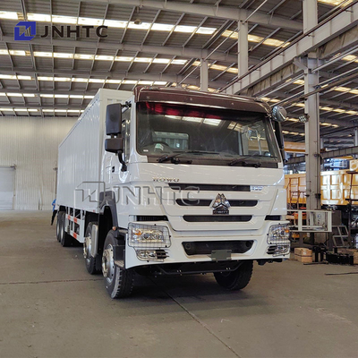 25 طن شاحنة هوو 8 * 4 شاحنات فان Diesel ناقلات نقل يدوية حاويات سميكة صناديق شاحنات الشحن