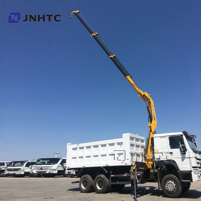 سينوتروك هوو 6x4 371 حصان شاحنات القمامة مع رافعة 10 طن سنغافورة شاحنة مثبتة رافعة تلسكوبية