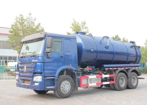 20CBM LHD 336HP مياه الصرف الصحي شاحنة التنظيف مع توفير الوقت مضخة فراغ