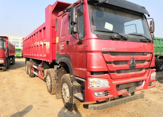 HOWO Heavy Duty 6x4 Dump Truck Equipment مع 371hp أحمر اللون الدولي شاحنة قلابة