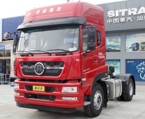 ساينو تراك STEYR 4X2 جرار مقطورة شاحنة قلابة في اللون الأحمر لمدة 8-20 طن