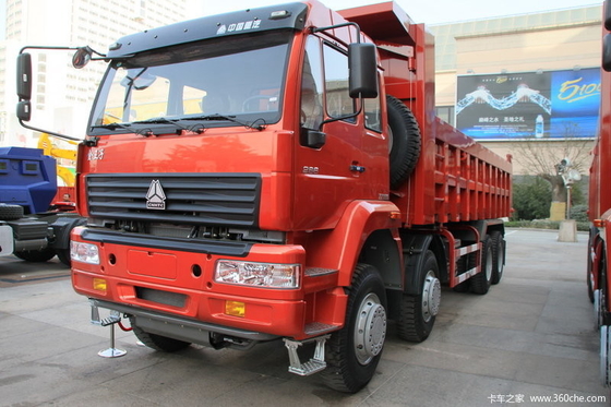 تي نموذج بطني رفع / رفع الجبهة البسيطة شاحنة قلابة SINOTRUK STEYR 8 By 4 EURO II قياسي