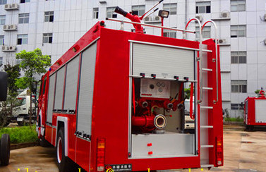 شاحنة إطفاء الإنقاذ 4x2 251hp - 350hp SINOTRUK HOWO Fire Fighter Truck 6m3 Water Tank
