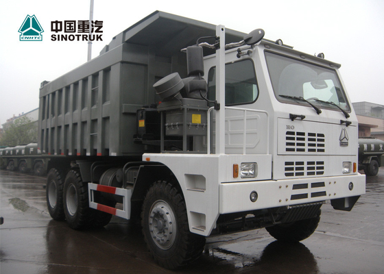 أبيض 6 × 4 التعدين الملك الثقيلة تفريغ شاحنة 70T الحمولة تصميم خاص