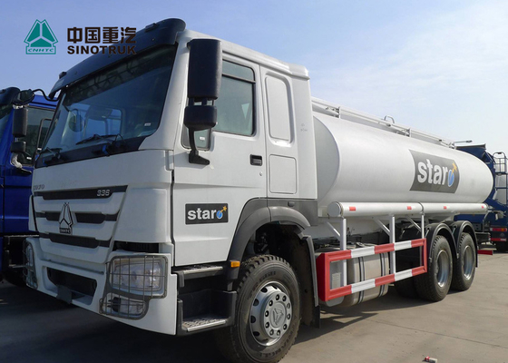 HOWO EURO 2 336 خزان الوقود شاحنة ، ناقلة النفط شاحنة 25CBM 20 طن الحمولة