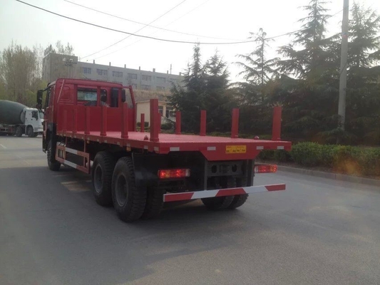 371hp ساينو تراك Howo7 البضائع حاوية شاحنة 30T مسطحة 6 × 4 10 عجلات مع 1 قطع الغيار