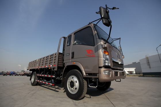 HOWO 4 × 2 الشاحنات التجارية الخفيفة توفير الوقود البني اللون 160hp 8.2t المحور الخلفي