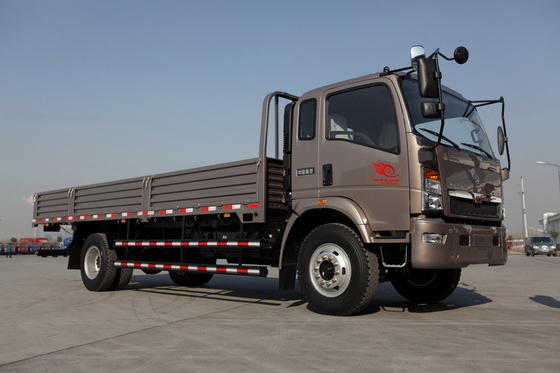 HOWO 4 × 2 الشاحنات التجارية الخفيفة توفير الوقود البني اللون 160hp 8.2t المحور الخلفي