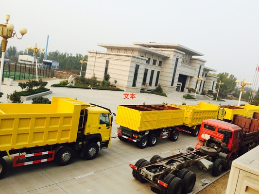 3axles 50-60T الحمولة 12wheels مقطورة تفريغ مع الساقين 2Jost