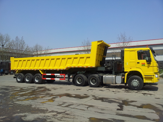 50 - 70T ساينو تراك CIMC 45cbm قلابة شاحنة قلابة مقطورة لخام البوكسيت