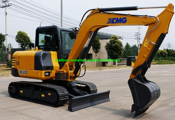 XCMG XE60D 6 طن حفارة مجنزرة صغيرة مع نظام هيدروليكي