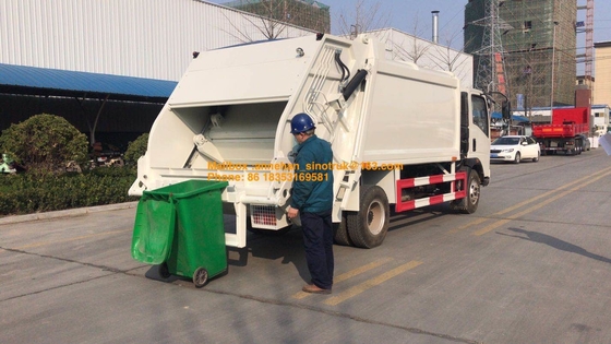 4x2 6 اطارات ضاغط شاحنة القمامة من ساينو تراك Howo7 8M3-10M3
