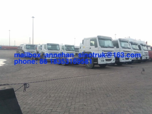 ساينو تراك 6 × 4 10 عجلات شاحنة جرار 371 حصان HW79 المقصورة مع 2 النائمون ومكيف الهواء