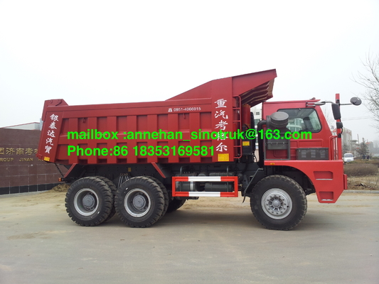 70T التعدين الثقيلة شاحنة قلابة 6 × 4 ساينو تراك هوو 30M3 Euro2 LHD شاحنة قلابة