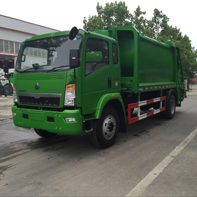 SINOTRUK HOWO 4 * 2 شاحنة ضغط القمامة المدمجة 12m3