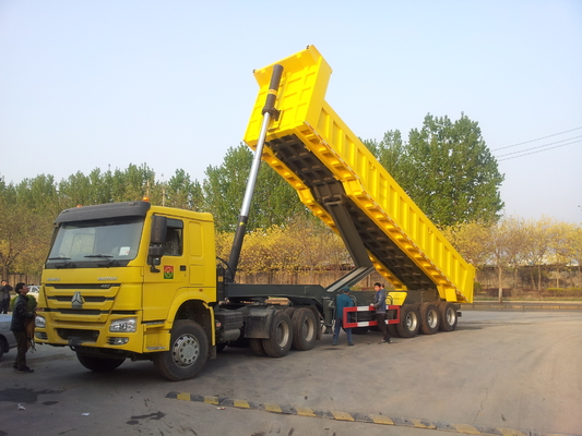 50 - 70T ساينو تراك CIMC 45cbm قلابة شاحنة قلابة مقطورة لخام البوكسيت