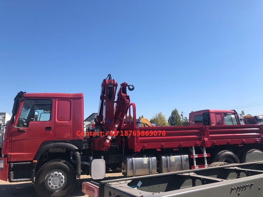 450hp 6 * 4 شاحنة بضائع ثقيلة 12T تلسكوب بوم محمولة على رافعة