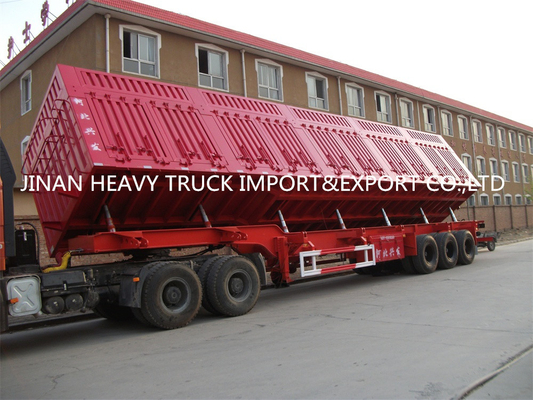 3 Axle 4 Axle 35/40 CBM نصف مقطورات شديدة التحمل 60 طنًا قلابة نصف مقطورة قلابة