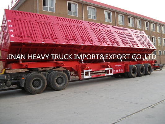 3 Axle 4 Axle 35/40 CBM نصف مقطورات شديدة التحمل 60 طنًا قلابة نصف مقطورة قلابة