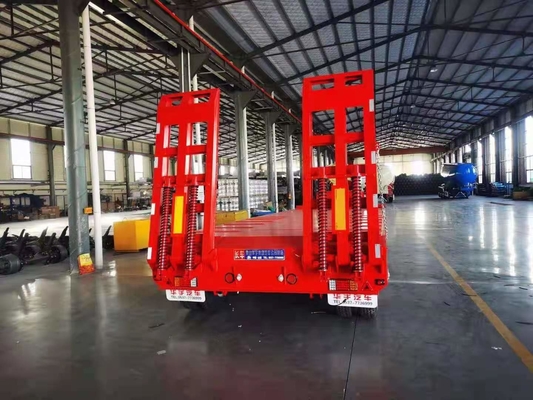JNHTC 80 Ton شبه منخفضة سطح السفينة Gooseneck مقطورة 3 محاور لمركبات النقل