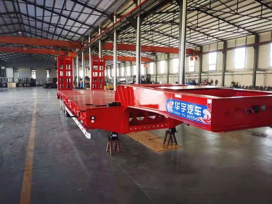 JNHTC 80 Ton شبه منخفضة سطح السفينة Gooseneck مقطورة 3 محاور لمركبات النقل