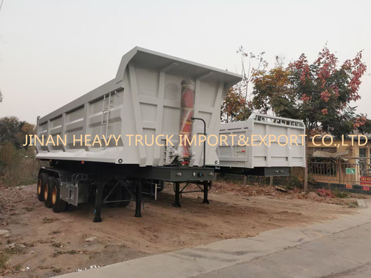 نصف مقطورات Sinotruk Three Axle Front 50 طن شديدة التحمل لنقل الرمال