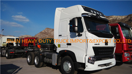 10 Wheeler Sinotruck HOWO A7 6x4 شاحنات الجرارات 371hp 420hp