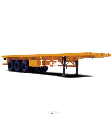 3 Axle 20ft 40ft Flat Bed Container نصف مقطورة Gooseneck Container مقطورة