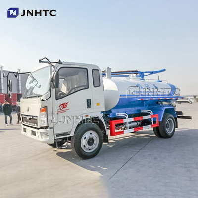 SINO HOWO 4x2 6 Tyres صغيرة فراغ شاحنة شفط مياه المجاري 3000L 5000L 6000L