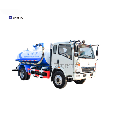 SINO HOWO 4x2 6 Tyres صغيرة فراغ شاحنة شفط مياه المجاري 3000L 5000L 6000L
