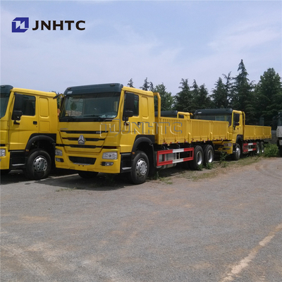 6X4 371HP شاحنة بضائع ثقيلة مسطحة بجدار جانبي