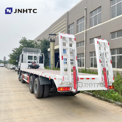 HOWO Cargo Truck For Eacavator Construction Machinery Transport مسطحة مقطورة
