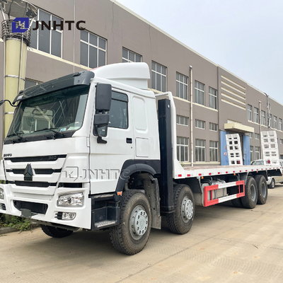 HOWO Cargo Truck For Eacavator Construction Machinery Transport مسطحة مقطورة