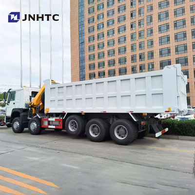 شاحنة قلابة HOWO 16 Wheeler مع رافعة ذراع قابلة للطي 10T مع محور الرفع