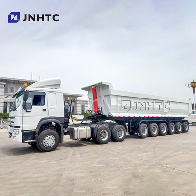 نصف مقطورات SINOTRUK ذات أربعة محاور للخدمة الشاقة 50T 40cbm شاحنة قلابة ذاتي القلب
