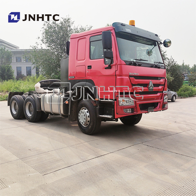 مستعملة رأس جرار مقطورة 95 كلم / ساعة 30 طن 6 × 6 مستعملة Howo Tractor Truck Trailer Head