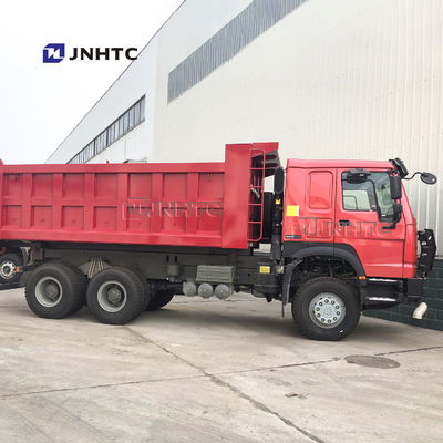 اللون الأحمر 336hp شاحنة قلابة Sinotruk Howo مع 10 عجلات وسعة 18m3
