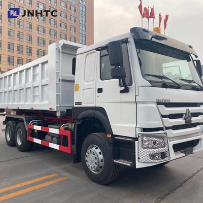 LHD ساينو تراك 371hp 6x4 10 عجلات هوو هوك رفع شاحنة لجمع القمامة